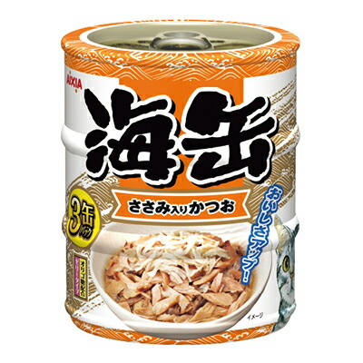 【アイシア】海缶ミニ3P ささみ入りかつお 180g(60g×3缶) ☆ペット用品 ※お取り寄せ商品【賞味期限:3ヵ月以上】