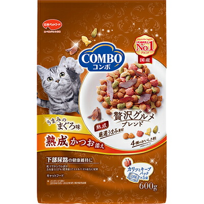 【日本ペットフード】コンボ　キャット　まぐろ味・熟成かつお添え　６００ｇ（１２０ｇ×５袋） ☆ペット用品 ※お取り寄せ商品【賞味期限：3ヵ月以上】