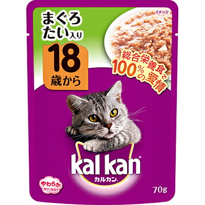 【マースジャパンリミテッド】カルカン　パウチ　１８歳から　まぐろとたい　７０ｇ ☆ペット用品 ※お取り寄せ商品【賞味期限：3ヵ月以上】