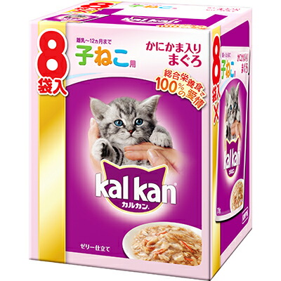 【マースジャパンリミテッド】カルカン　パウチ　１２ヶ月までの子ねこ用　かにかま入りまぐろ　７０ｇ×８袋入 ☆ペット用品 ※お取り寄せ商品【賞味期限：3ヵ月以上】