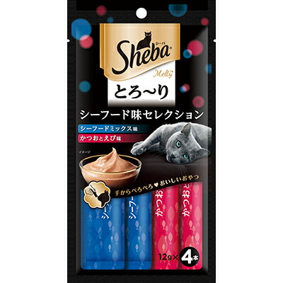 【マースジャパンリミテッド】シーバ　とろ～り　メルティ　シーフード味セレクション　４８ｇ（１２ｇ×４Ｐ） ☆ペット用品 ※お取り寄せ商品【賞味期限：3ヵ月以上】