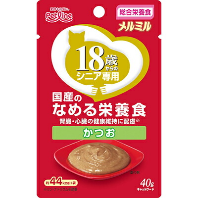 【ペットライン】キャネット　メルミル　１８歳からかつお　４０ｇ ☆ペット用品 ※お取り寄せ商品【賞味期限：3ヵ月以上】