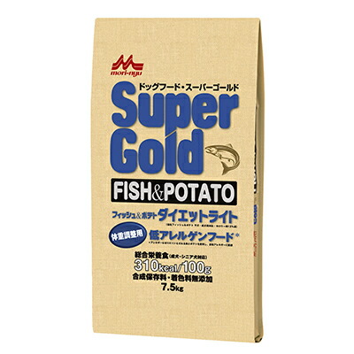 【森乳サンワールド】スーパーゴールド　フィッシュ＆ポテト　ダイエットライト　７．５ｋｇ ☆ペット用品 ※お取り寄せ商品【賞味期限：3ヵ月以上】