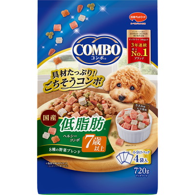 【日本ペットフード】コンボ 低脂肪ヘルシーコンボ 7歳以上 720g (180g×4袋) ☆ペット用品 ※お取り寄せ商品【賞味期限:3ヵ月以上】