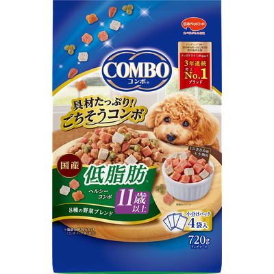 【日本ペットフード】コンボ 低脂肪ヘルシーコンボ 11歳以上 720g (180g×4袋) ☆ペット用品 ※お取り寄せ商品【賞味期限:3ヵ月以上】