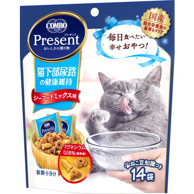 【日本ペットフード】コンボ プレゼント キャット おやつ 猫下部尿路の健康維持 シーフードミックス味 42g ☆ペット用品 ※お取り寄せ商品【賞味期限:3ヵ月以上】