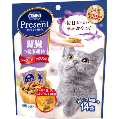 【日本ペットフード】コンボ プレゼント キャット おやつ 腎臓の健康維持 シーフードミックス味 42g ☆ペット用品 ※お取り寄せ商品【賞味期限:3ヵ月以上】