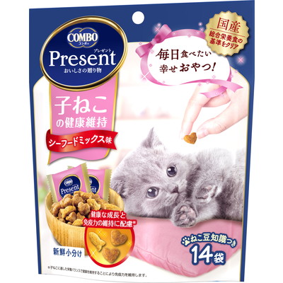 【日本ペットフード】コンボ プレゼント キャット おやつ 子ねこの健康維持 シーフードミックス味 42g ☆ペット用品 ※お取り寄せ商品【賞味期限:3ヵ月以上】