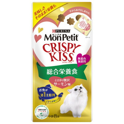 【ネスレ日本】モンプチ クリスピーキッス 総合栄養食 とびきり贅沢サーモン味 24g(3g×8袋) ☆ペット用品 ※お取り寄せ商品【賞味期限:3ヵ月以上】