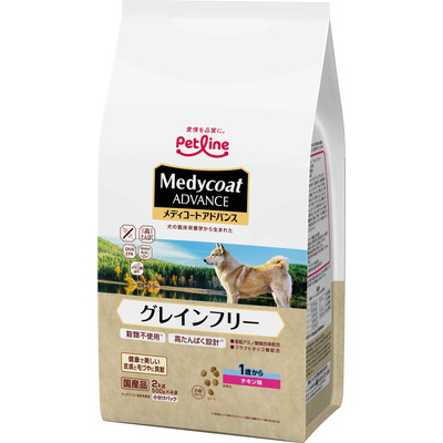 【ペットライン】メディコートアドバンス グレインフリー 1歳から チキン味 2kg(500g×4) ☆ペット用品 ※お取り寄せ商品【賞味期限:3ヵ月以上】