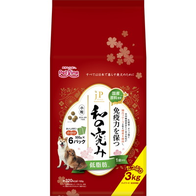 【ペットライン】JPスタイル和の究み 小粒 低脂肪 1歳から 3kg(500g×6) ☆ペット用品 ※お取り寄せ商品【賞味期限:3ヵ月以上】