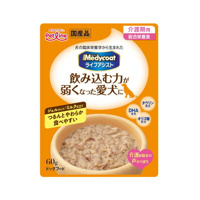 【ペットライン】メディコート ライフアシスト ジェルタイプ ミルク仕立て 60g ☆ペット用品 ※お取り寄せ商品【賞味期限:3ヵ月以上】