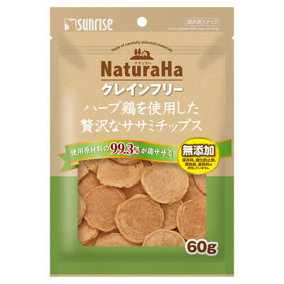 【マルカン サンライズ】ナチュラハ グレインフリー ハーブ鶏を使用した贅沢なササミチップス 60g ☆ペット用品 ※お取り寄せ商品【賞味期限:3ヵ月以上】