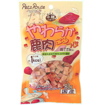 【ペッツルート】やわらか鹿肉ころつぶ 80g ☆ペット用品 ※お取り寄せ商品【賞味期限:3ヵ月以上】