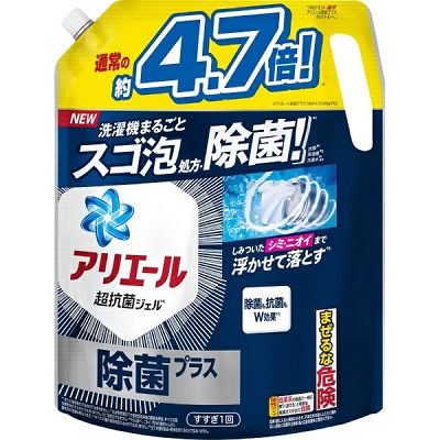 【P&G】アリエールジェル 除菌プラス つめかえ用 超ウルトラジャンボサイズ 1.81kg