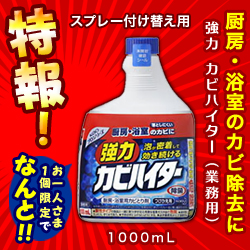 特報!なんと!あの【花王】Kaoプロシリーズ 強力 カビハイター 業務用 付替用 1000ml が～“お一人様1箱限定"でお試し価格! ※お取り寄せ商品