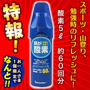 特報!なんと!あの【日進医療器】リーダー 携帯用酸素スプレー 5リットル が～“お一人様1個限定