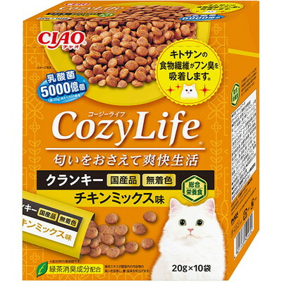 【いなばペットフード】CIAO　CozyLifeBOX　クランキーチキンミックス味　20g×10袋 ☆ペット用品 ※お取り寄せ商品【賞味期限:3ヵ月以上】