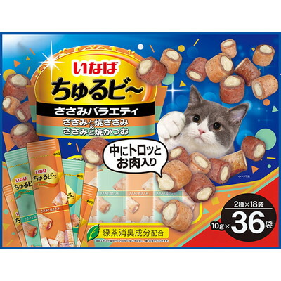 【いなばペットフード】いなば　ちゅるビ〜　ささみバラエティ　10g×36袋 ☆ペット用品 ※お取り寄せ商品【賞味期限:3ヵ月以上】
