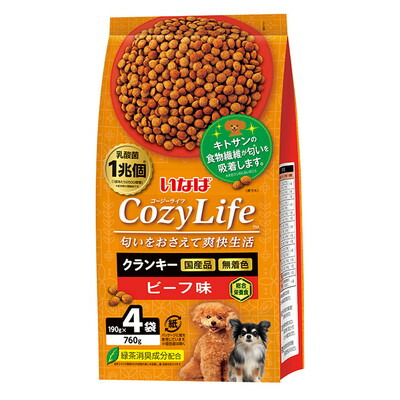 【いなばペットフード】いなば　CozyLifeクランキー　ビーフ味　190g×4袋 ☆ペット用品 ※お取り寄せ商品【賞味期限:3ヵ月以上】
