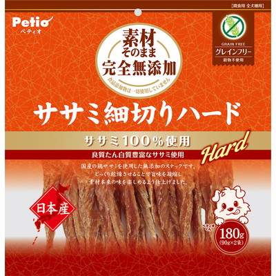 【ペティオ】素材そのまま　完全無添加　ササミ細切りハード　180g ☆ペット用品 ※お取り寄せ商品【賞味期限:3ヵ月以上】
