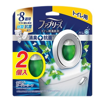【P&G】ファブリーズW消臭　トイレ用消臭剤　消臭+抗菌　クリスプ・ガーデン・リーフ　6.3ml×2個入パック ※お取り寄せ商品