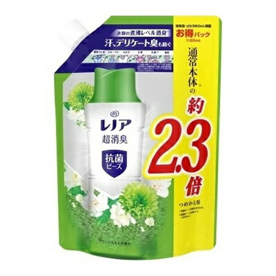 【P&G】レノア　超消臭　抗菌ビーズ　グリーンミストの香り　つめかえ用　お得パック　1120ml ※お取り寄せ商品